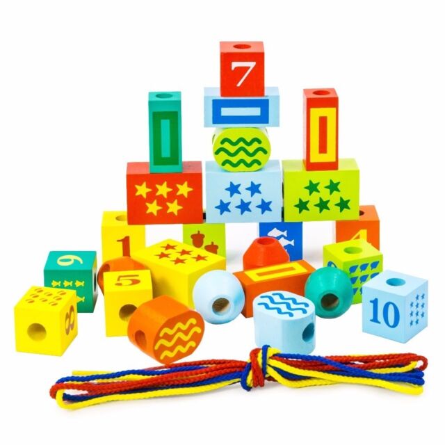 Деревянный конструктор Шнуровочка - цифры, развивающая игрушка для детей, арт. КШЦ2501