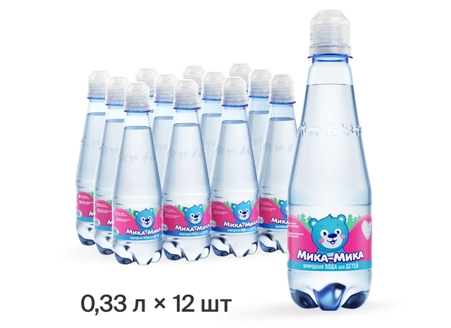 Природная вода для детей "Мика-Мика" негазированная, с первых дней жизни, 12 шт по 0,33л