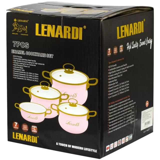 Набор Lenardi эмалированной посуды из 7 предметов MIGUEL в подарочной упаковке. Арт. 776-030