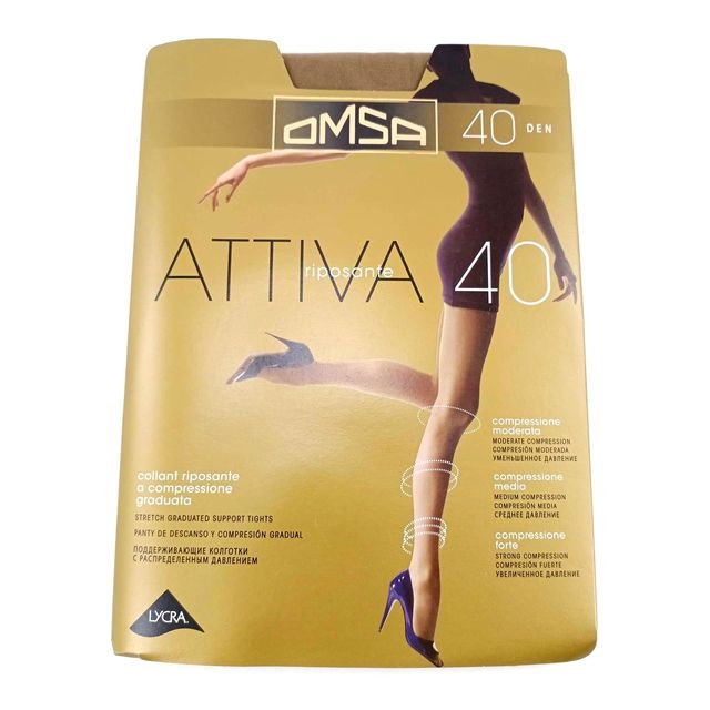 Колготки OMSA Attiva 40 den, цвет daino, размер 5 (XL)