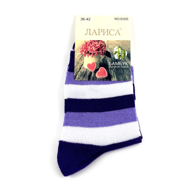 Женские носки «Лариса», размер 36-42, цветные фиолетовые, длинные