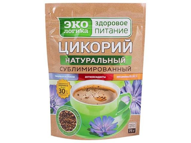 Цикорий Экологика, мягкая упаковка, 75 гр