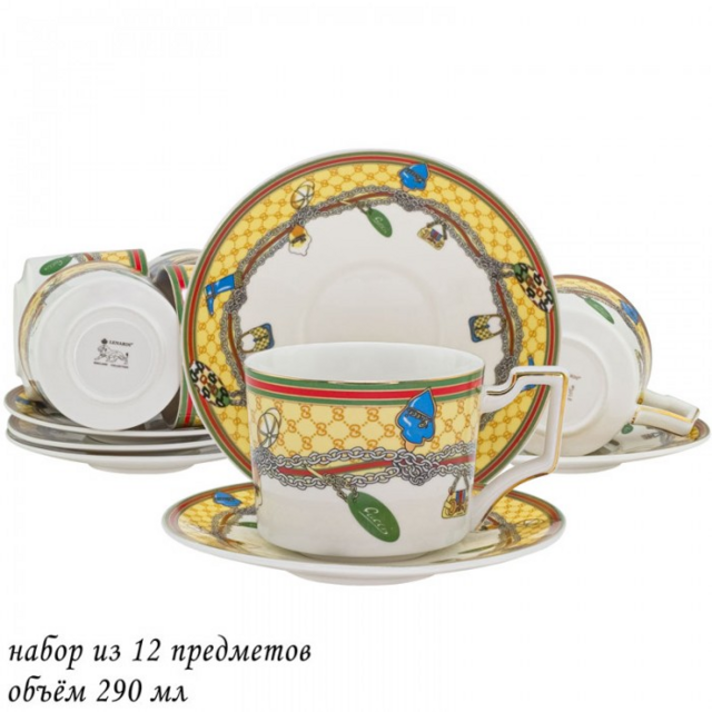 Чайный набор Lenardi, фарфор, 12 предметов, в подарочной упаковке, арт. 244-045