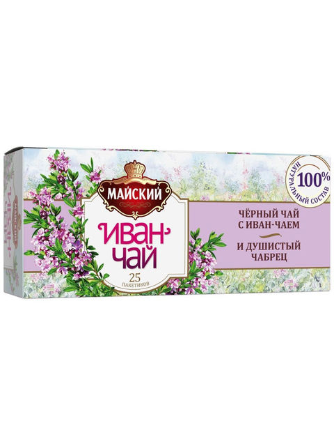Чай черный Майский Иван-Чай с чабрецом, 25 пак.