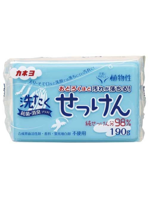 Kaneyo Laundry Soap Хозяйственное мыло для стойких загрязнений с антибактериальным и дезодорирующим эффектом, 190 гр