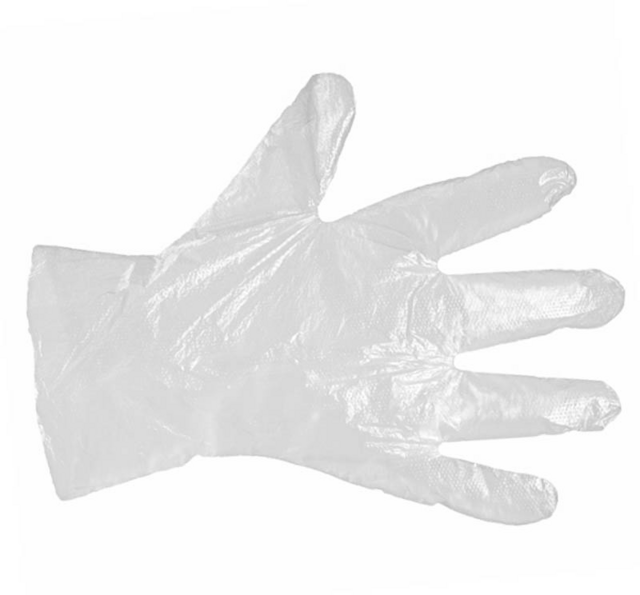 Перчатки одноразовые полиэтиленовые (плотные, размер М) 22,5 см х 27,5 см, 200 шт.