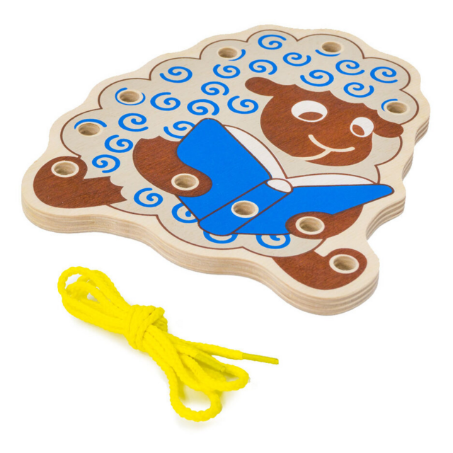 Шнуровка Овечка, развивающая игрушка для детей, арт. ШН02