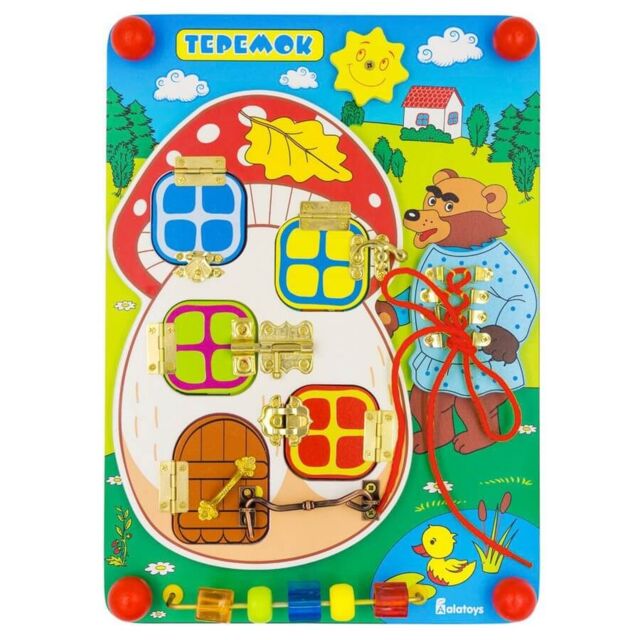 Бизиборд Теремок , развивающая игрушка для детей, арт. ББ401