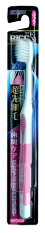 Зубная щетка EBISU с утонченными кончиками и прорезиненной ручкой, мягкая