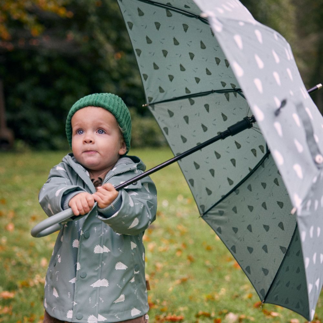 Детский зонтик Fresk "Лесной ежик", цвет серо-зеленый
