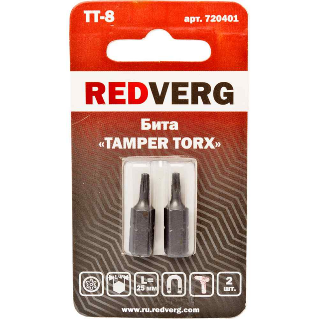 Бита Redverg Torx Tamper 8x25 (2шт.) (720401)