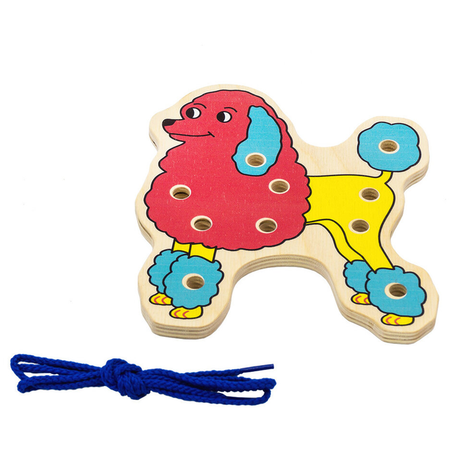 Шнуровка Пудель, развивающая игрушка для детей, арт. ШН09