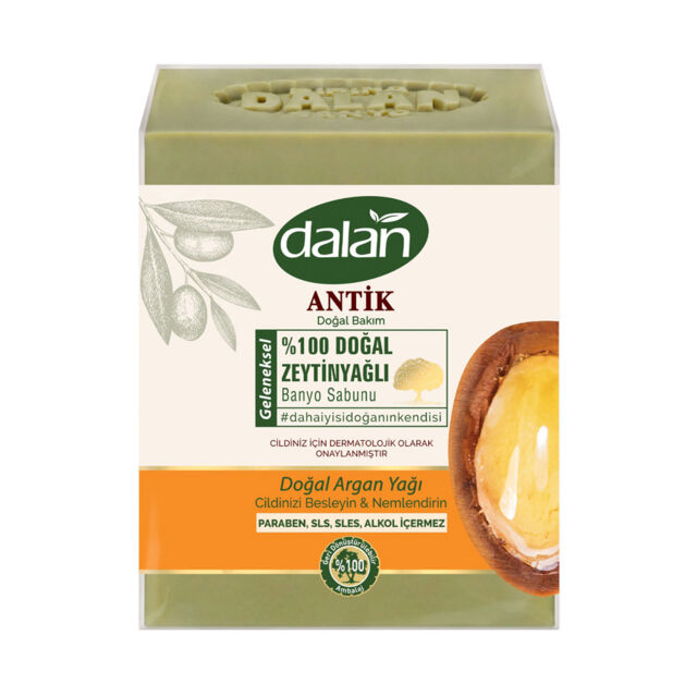 Dalan Мыло банное натуральное ручной работы с органическим аргановым маслом для увлажнения и омоложения кожи 600 гр (4*150 гр)