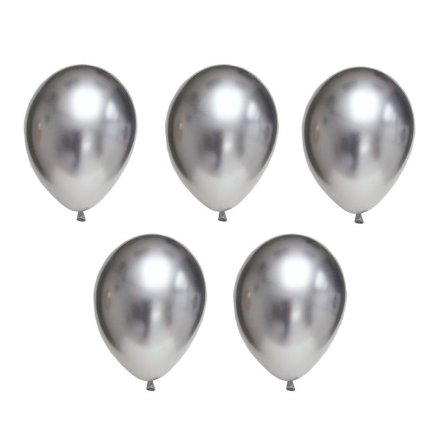 Набор воздушных шаров BOOMZEE металлик серебряный, 30 см, 5 шт.