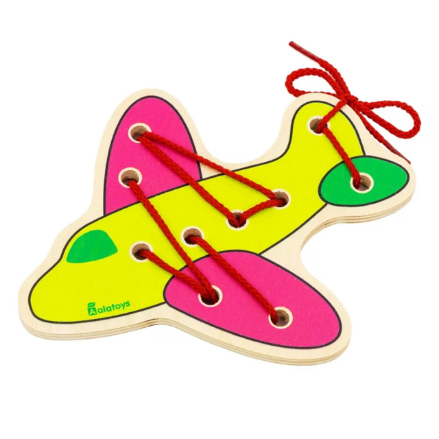 Шнуровка Самолет, развивающая игрушка для детей, арт. ШН42