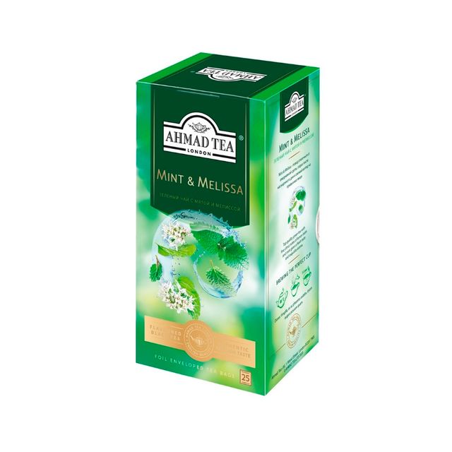 Чай зелёный Ahmad с мятой и мелиссой, 25 пакетиков х 1,8 гр