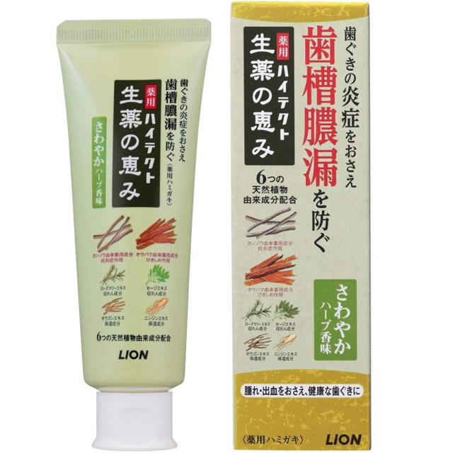 Зубная паста "Hitect Seiyaku" для профилактики болезней дёсен и кариеса с ароматом освежающих трав 90 г, коробка