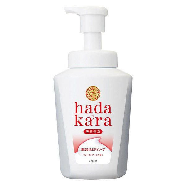 Бархатное увлажняющее мыло-ПЕНКА для тела "Hadakara" с ароматом букета цветов (для нормальной кожи) 550 мл, флакон