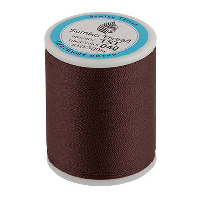 Нитки "Sumiko Thred" для трикотажных тканей, 100% нейлон, 300 м, цвет 040 т.коричневый