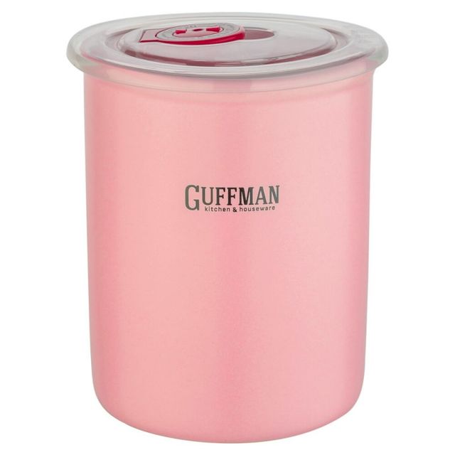 Керамическая банка Guffman с вакуумной крышкой, розовая, маленькая, 0,7 л