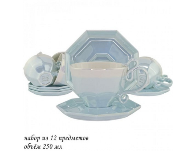Чайный набор Lenardi, фарфор, 12 предметов, 230 мл, в подарочной упаковке, арт. 106-224