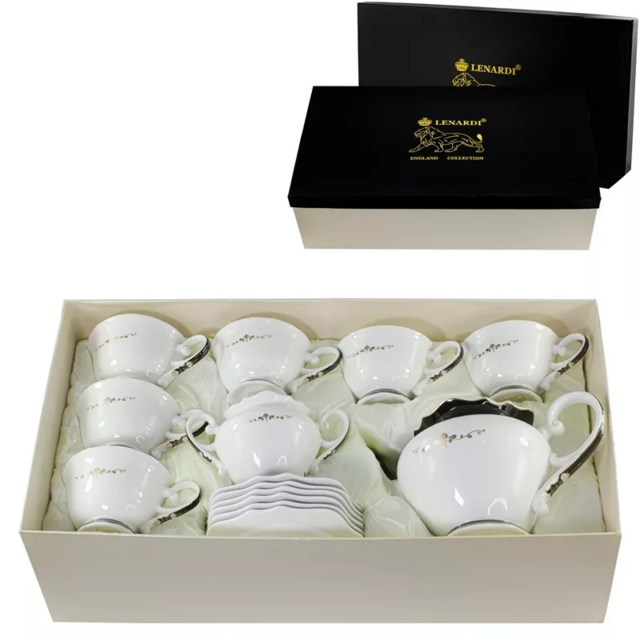 Чайный сервиз Lenardi 14 предметов  180 мл RICH в подарочной упаковке. Фарфор, Арт. 109-036