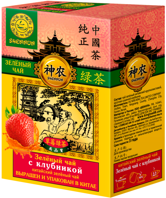 Shennun Зеленый чай с клубникой 100г