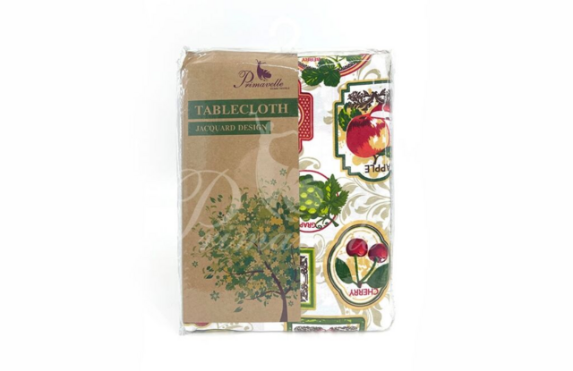 Скатерть жаккардовая Фрукты с печатным рисунком, размер 140x180