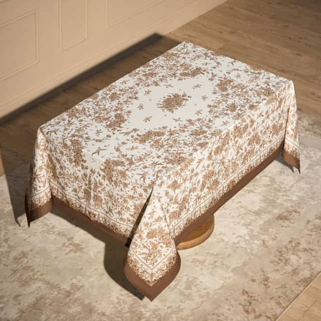 СКАТЕРТЬ "ROYAL GARDEN" 160Х220СМ ,БЕЛЫЙ, 100% ХЛОПОК,ТВИЛ ПРОПИТКА