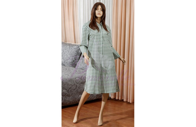 Халат-рубашка женский Vera зеленый, размер S/M