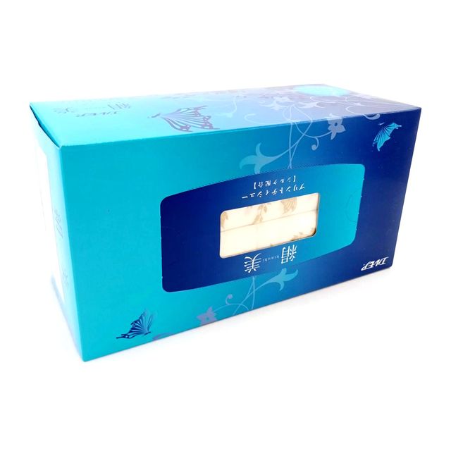 Бумажные салфетки Kami Shodji ELLEMOI Kinu-bi двухслойные голубые, с шелком, 200шт