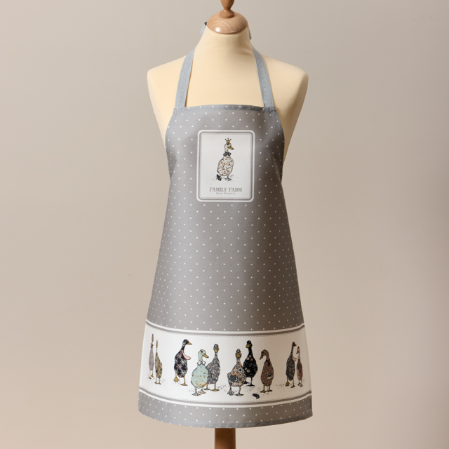 ФАРТУК "FAMILY FARM",60Х70СМ 100% ХЛОПОК,СЕРЫЙ, КАЙМА,ТВИЛ,ПРОПИТКА