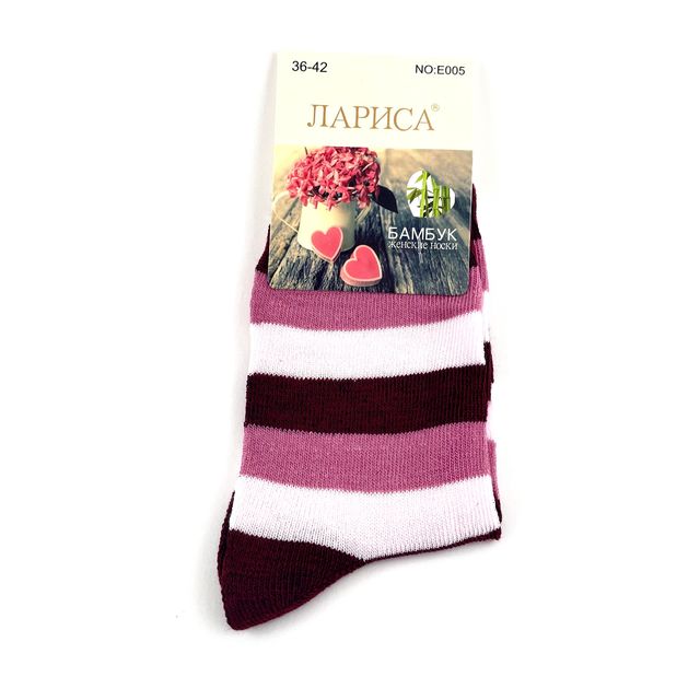 Женские носки «Лариса», размер 36-42, цветные розовые, длинные