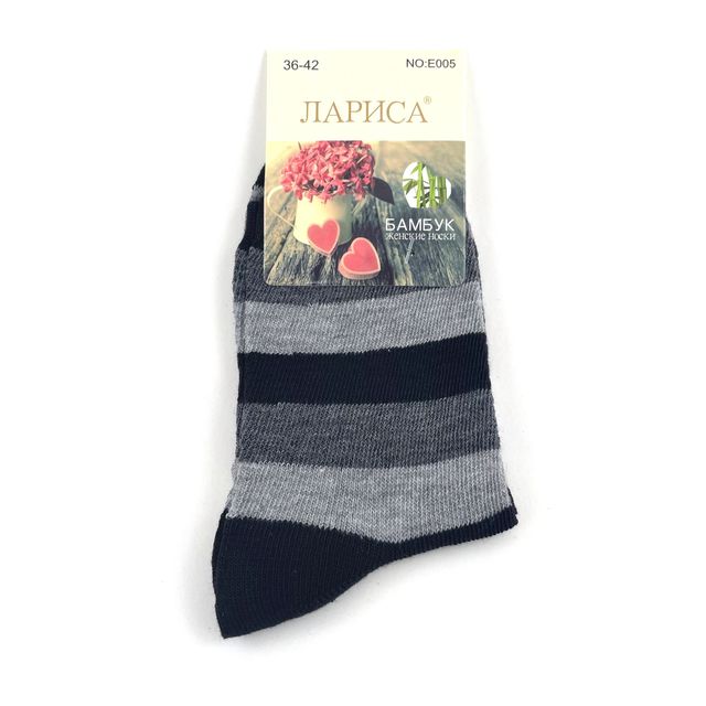 Женские носки «Лариса», размер 36-42, цветные черные, длинные