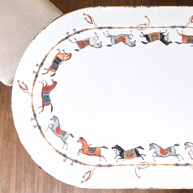 СКАТЕРТЬ ОВАЛЬНАЯ "PASSAGE"160Х220СМ ,БЕЛЫЙ, 100% ХЛОПОК,ТВИЛ, ПРОПИТКА