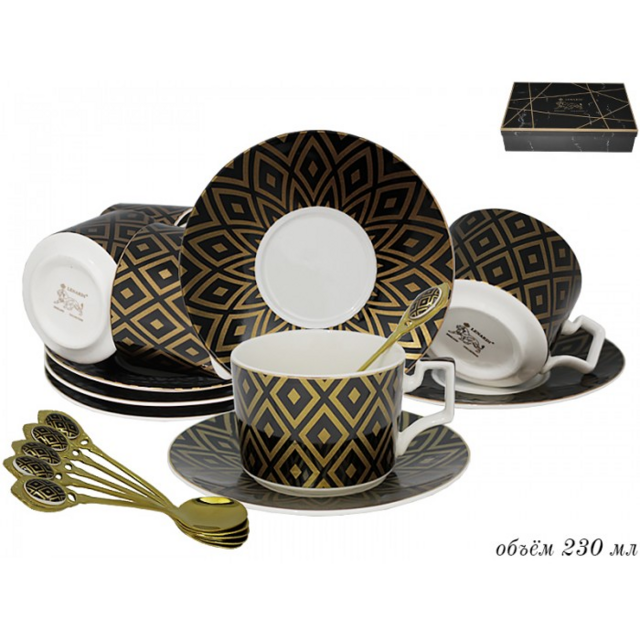 Чайный набор Lenardi, 18 предметов, 230 мл, в подарочной упаковке, арт. 133-120