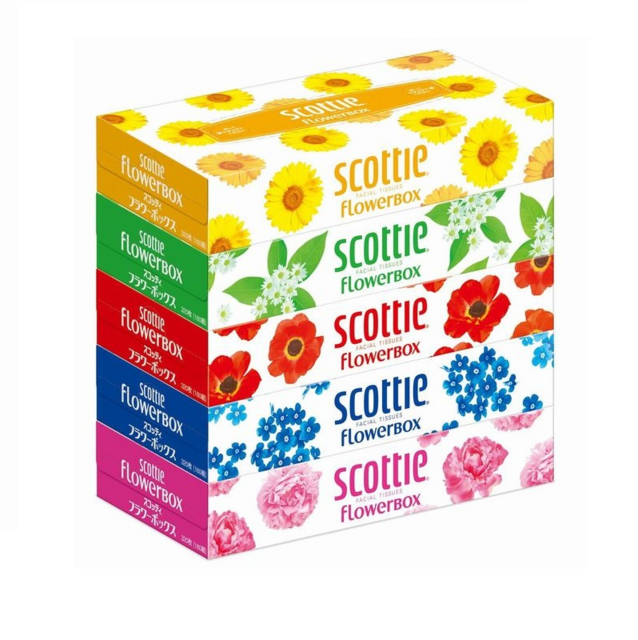 Салфетки Crecia "Scottie Flowerbox" двухслойные 160 шт. х 5 коробок