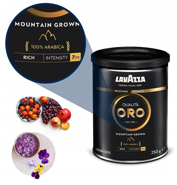 Кофе молотый Lavazza Qualita Oro Mountain Grown жестяная банка, 250 г