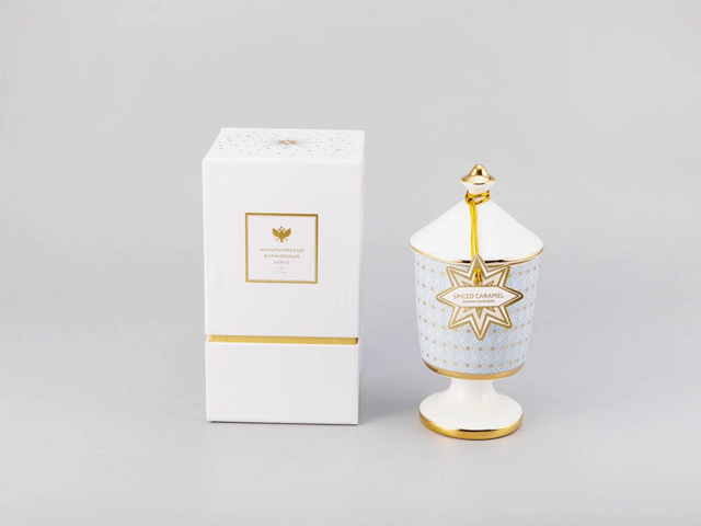 Подарочный набор Императорский фарфоровый завод - Свеча ароматическая  Азур 2 аромат Ванильная дымка