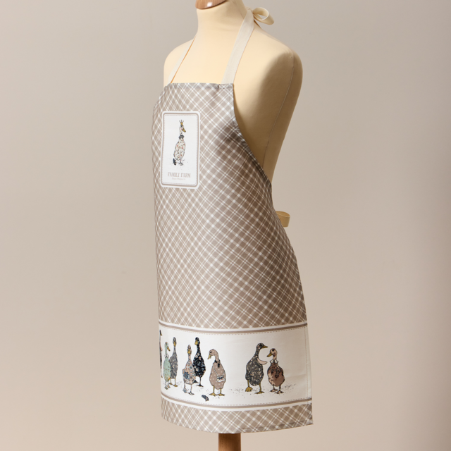 ФАРТУК "FAMILY FARM",60Х70СМ 100% ХЛОПОК, КЛЕТКА, КАЙМА,ТВИЛ,ПРОПИТКА