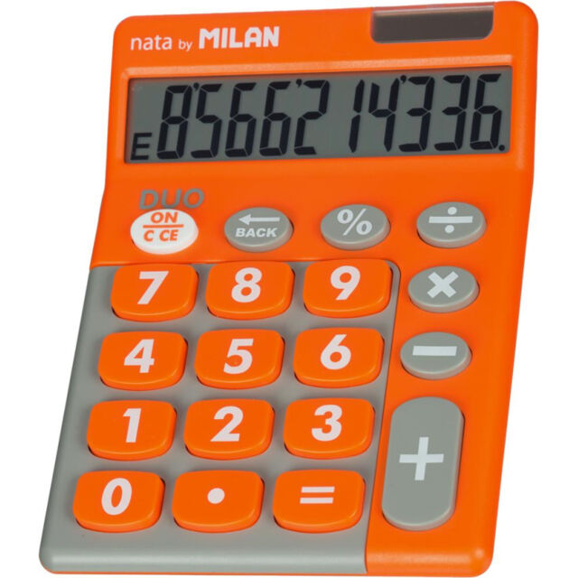 Калькулятор Milan 150610TDOBL настольный 10-разрядный, в чехле, двойное питание, оранжевый