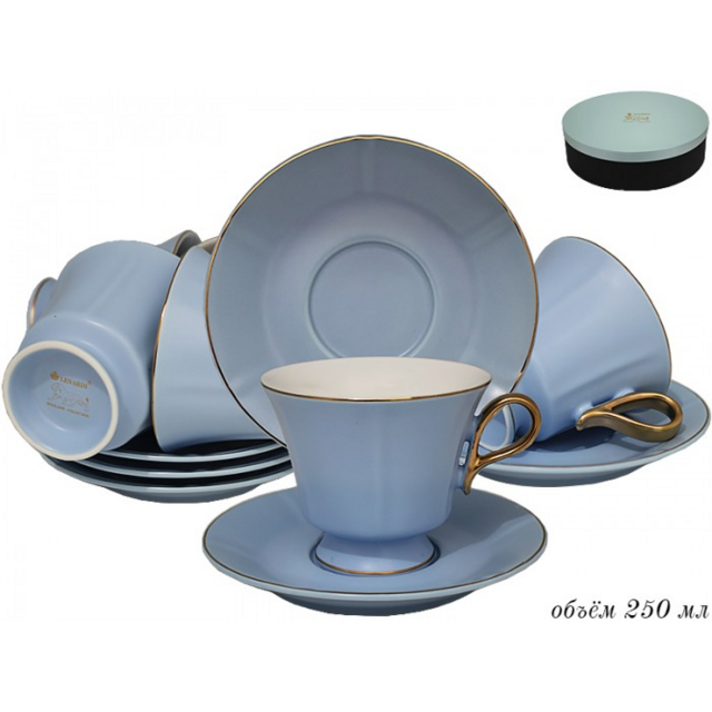 Чайный набор Lenardi, фарфор, 12 предметов, 250 мл, в подарочной упаковке, арт. 122-015