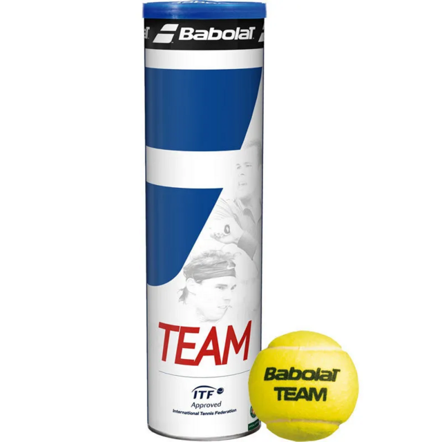 Мяч теннисный BABOLAT Team 4B,арт. ДИЗ'17, уп.4 шт,одобр.ITF,фетр,нат.резина,желтый
