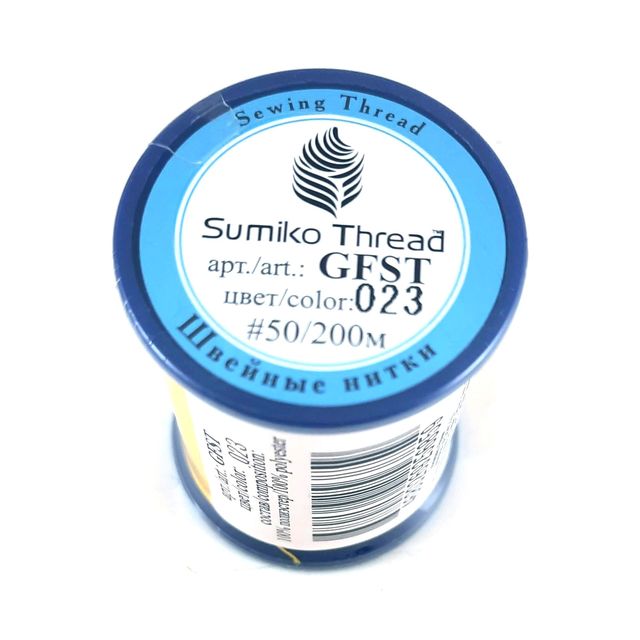 Швейные нитки (полиэстер) Sumiko Thread, 200м, цвет 023 жёлтый