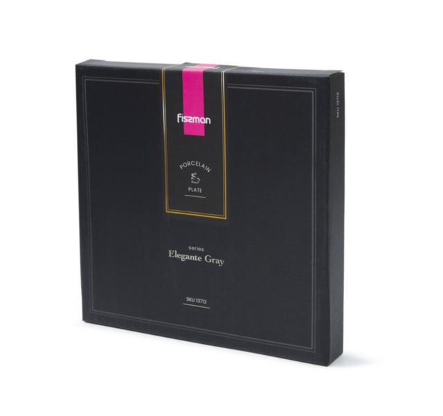 13713 FISSMAN Тарелка ELEGANTE GRAY 23см (фарфор)
