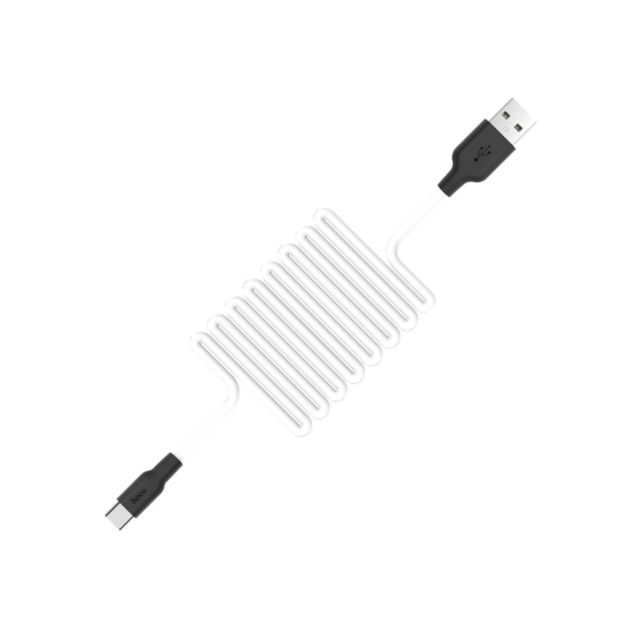 USB кабель HOCO X21 Silicone Type-C, 1м, силикон (белый с черным)