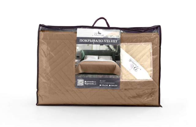 Покрывало Velvet светло-коричневый, размер 220x240