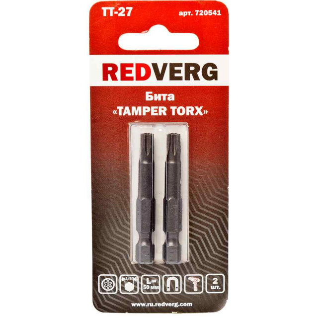 Бита Redverg Torx Tamper 27х50 (2шт.) (720541)