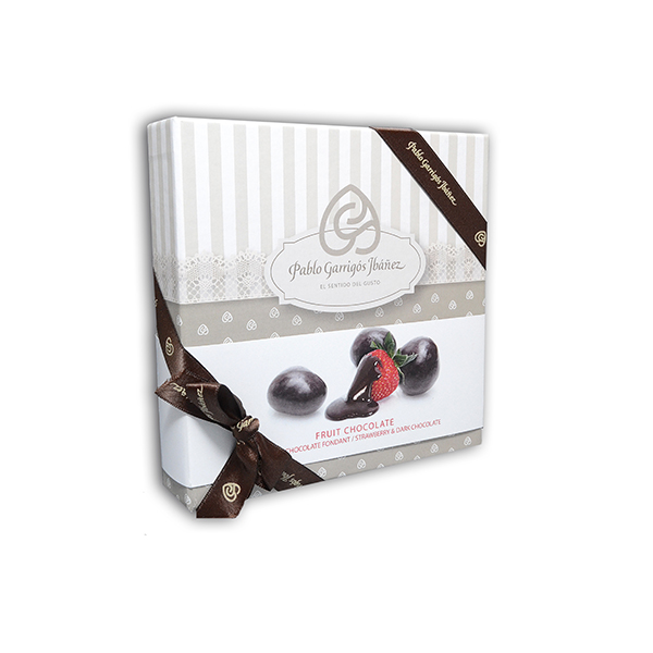 Сушеная клубника в темном шоколаде / Fruit chocolate frambuesa & chocolate blanco y fondant,  120 гр