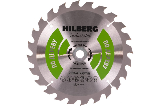 Диск пильный Hilberg Industrial Дерево 216*30*24Т HW216